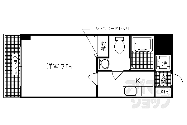 デアッシュ西京極 304｜京都府京都市右京区西京極西大丸町(賃貸マンション1K・3階・21.08㎡)の写真 その2