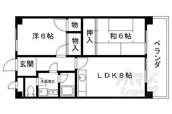 ルシエール川豊 204｜京都府京都市右京区西京極三反田町(賃貸マンション2LDK・2階・58.80㎡)の写真 その2