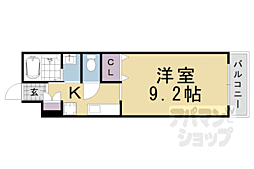 阪急京都本線 桂駅 3.2kmの賃貸マンション 2階1Kの間取り