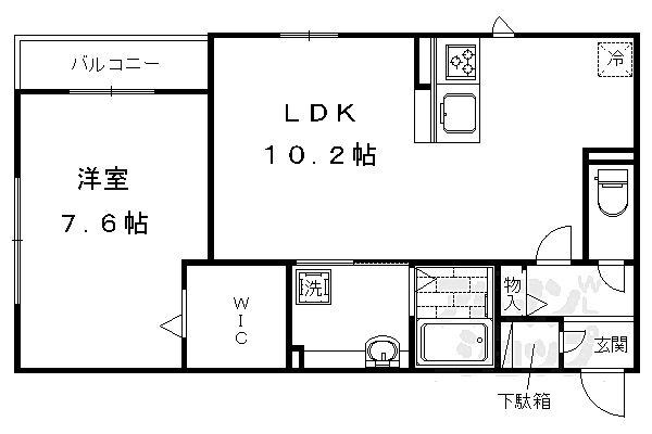 ラ・セゾン嵐山 302｜京都府京都市右京区嵯峨中山町(賃貸アパート1LDK・3階・44.79㎡)の写真 その2