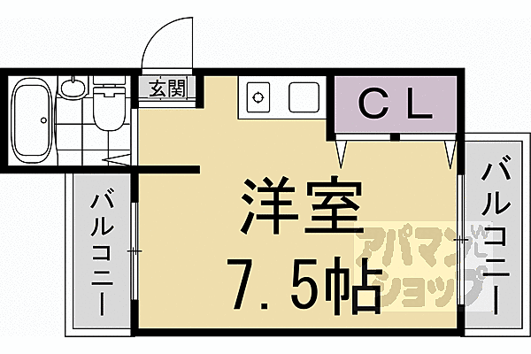 アムズ西京極 302｜京都府京都市右京区西京極火打畑町(賃貸マンション1R・3階・18.00㎡)の写真 その2