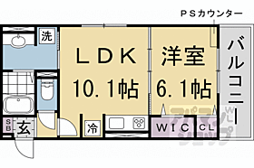 ソーニョ西京極 203 ｜ 京都府京都市右京区西京極殿田町（賃貸アパート1LDK・2階・39.77㎡） その2