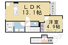 京都府京都市西京区山田北山田町（賃貸アパート1LDK・2階・45.51㎡） その2