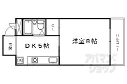 シェモアクレール 4階1DKの間取り