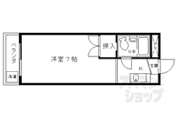 シラトンハイツ山口 5階1Kの間取り