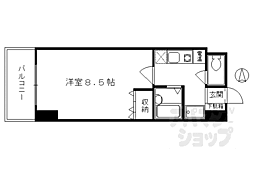 阪急京都本線 大宮駅 徒歩2分の賃貸マンション 9階1Kの間取り