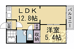 京福電気鉄道北野線 北野白梅町駅 徒歩10分の賃貸アパート 2階1LDKの間取り