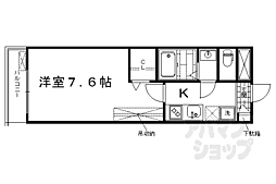 JR東海道・山陽本線 西大路駅 徒歩17分の賃貸マンション 4階1Kの間取り