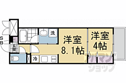 JR東海道・山陽本線 京都駅 徒歩19分の賃貸マンション 1階1LDKの間取り