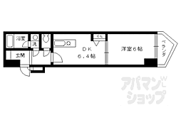 阪急京都本線 京都河原町駅 徒歩8分の賃貸マンション 9階1DKの間取り