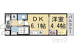 ベラジオワールドアイ京都円町 1DKの間取図画像