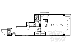 近鉄京都線 東寺駅 徒歩3分の賃貸マンション 3階ワンルームの間取り