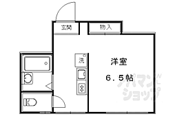 京福電気鉄道北野線 北野白梅町駅 徒歩3分の賃貸マンション 2階1Kの間取り