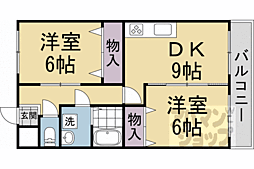 JR東海道・山陽本線 桂川駅 徒歩34分の賃貸マンション 3階2DKの間取り