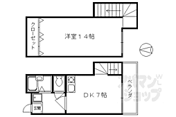 JR山陰本線 二条駅 徒歩5分の賃貸マンション 3階1DKの間取り