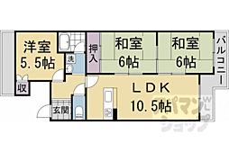 阪急嵐山線 松尾大社駅 徒歩10分の賃貸マンション 3階3LDKの間取り