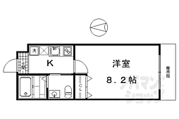 JR東海道・山陽本線 西大路駅 徒歩9分の賃貸アパート 1階1Kの間取り