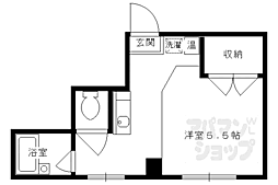 京都市営烏丸線 五条駅 徒歩9分の賃貸マンション 4階1Kの間取り