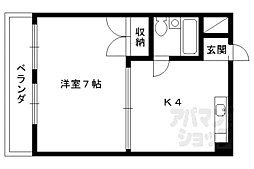 ラビットハイツ 1Kの間取図画像