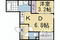 レジデンス藤 3階1DKの間取り