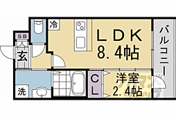JR東海道・山陽本線 西大路駅 徒歩14分の賃貸マンション 4階1LDKの間取り