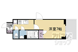 JR東海道・山陽本線 西大路駅 徒歩5分の賃貸マンション 4階1Kの間取り