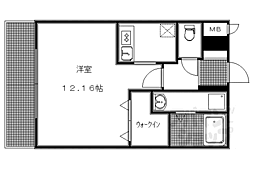 コリーナ宇多野 1階1Kの間取り