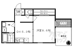 阪急京都本線 京都河原町駅 徒歩7分の賃貸マンション 1階1DKの間取り