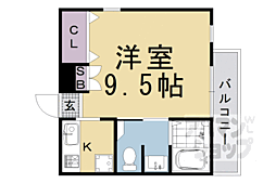 阪急京都本線 桂駅 徒歩9分の賃貸マンション 3階1Kの間取り