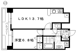 JR東海道・山陽本線 京都駅 徒歩10分の賃貸マンション 8階1LDKの間取り