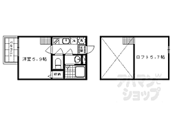 阪急京都本線 大宮駅 徒歩2分の賃貸アパート 2階1Kの間取り
