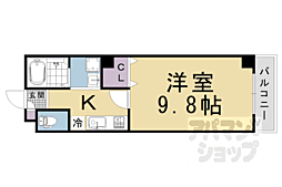 阪急嵐山線 上桂駅 徒歩13分の賃貸マンション 1階1Kの間取り