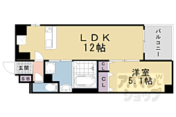 サンクチュアリ御池御前 4階1LDKの間取り
