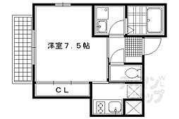 京福電気鉄道北野線 北野白梅町駅 徒歩10分の賃貸マンション 4階1Kの間取り