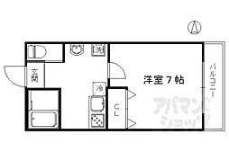阪急京都本線 桂駅 徒歩1分の賃貸マンション 3階1Kの間取り