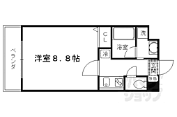 近鉄京都線 上鳥羽口駅 徒歩7分の賃貸マンション 3階1Kの間取り