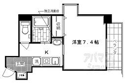 ＫＤＸレジデンス西院 3階1Kの間取り