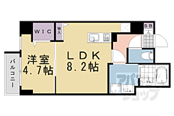 JR山陰本線 丹波口駅 徒歩5分の賃貸マンション 2階1LDKの間取り