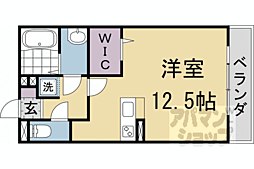 阪急京都本線 桂駅 徒歩16分の賃貸アパート 1階1Kの間取り