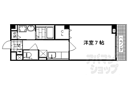 カーサ　ディソール壬生 3階1Kの間取り