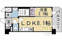 JR東海道・山陽本線 京都駅 徒歩20分の賃貸マンション 5階1LDKの間取り