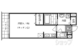 ビューティー藤ノ木 2階1Kの間取り
