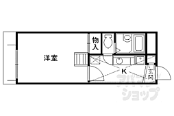 レオパレスＭＯＯＮＬＩＧＨＴ 2階1Kの間取り