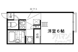 JR山陰本線 丹波口駅 徒歩8分の賃貸アパート 2階1Kの間取り