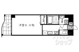 プリモ・レガーロ西京極 2階1Kの間取り