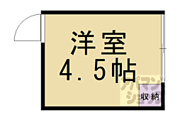 西院ハウス 2階ワンルームの間取り