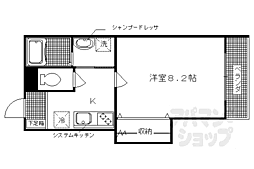 アソルティ西院 3階1Kの間取り