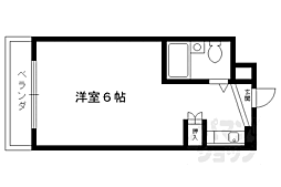 ウエストコートI 3階ワンルームの間取り