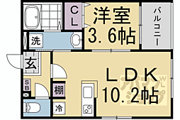 仮称）太秦西蜂岡町Ｂ 101 1階1LDKの間取り