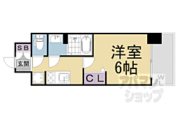 JR東海道・山陽本線 京都駅 徒歩13分の賃貸マンション 2階1Kの間取り